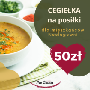 sklepik charytatywny fundacja pro omnis cegiełka na posiłki dla noclegowni Toruń